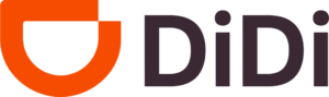 DiDi-Logo mit orangefarbenem Zeichen und dunklem Schriftzug, transparentes PNG