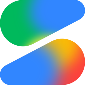 Icône multicolore de Google AI Studio composée de deux formes arrondies, au format PNG sur fond transparent