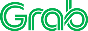 Green Grab wordmark with parallel strokes, transparent PNG
