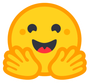 Einzelnes Hugging-Face-Symbol mit erhobenen Händen, transparentes PNG