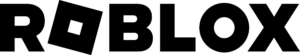 Roblox logo — black wordmark with a tilted square O