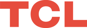 TCL red three-letter wordmark, transparent PNG