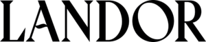 Black Landor wordmark with contrasting stroke weights and sharp serifs, PNG with a transparent background