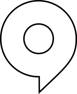 Иконка gamescom — чёрный контурный круглый знак с внутренним кольцом на прозрачном фоне — PNG