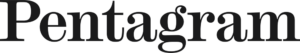 Logotipo tipográfico cinza-escuro da Pentagram com contraste entre traços e serifas finas, em PNG com fundo transparente